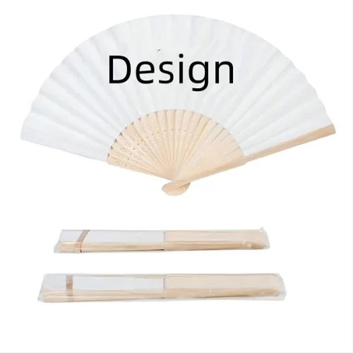 Full-Color Folding Bamboo Paper Hand Fan