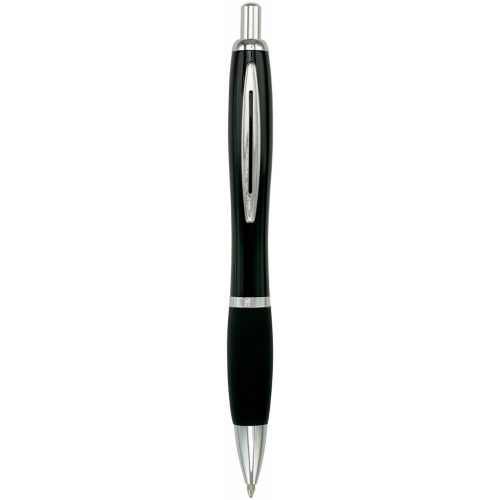 Metal pen curved barrel black rubber grip Ultra vista