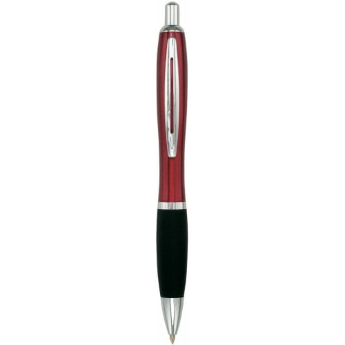 Metal pen curved barrel black rubber grip Ultra vista