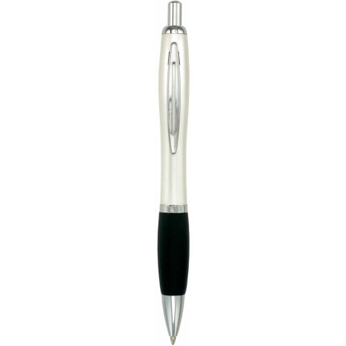 Metal pen curved barrel black rubber grip Ultra vista