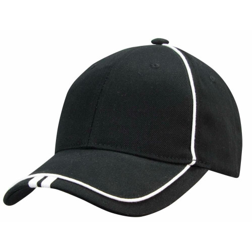 Cap heavy brushed cotton with contrast stripe on peak  hat Trick